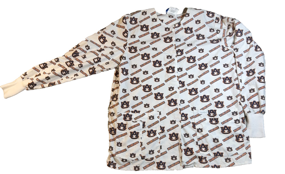 Auburn Tigers Landau Scrub Jacket Womens M Nurse Medical Warm Up Snap Front